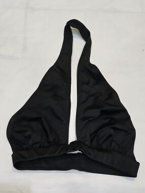 Norma Kamali Black Halter Bikini Top. Sz XS